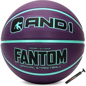 AND1 Fantom Rubber Basketball: Official Size 7 (29.5 inches) - Deep Channel Construction, Made for Indoor Outdoor Games - 1 of 4