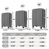 ChicFurnit Luggage Lightweight PP Spinner Wheel Luggage with Lock for Easy Travel, Gray, 19.49"*12.8"*29.53" - 3 of 4