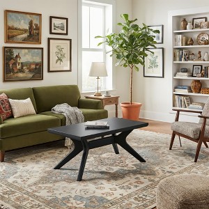 Cross Leg Rectangular Coffee Table (40in x 20in / 1020mm x 510mm) - 1 of 4