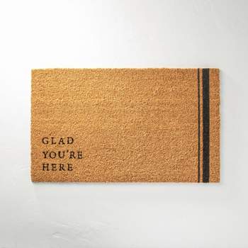 Glad You're Here Coir Doormat Tan/Black - Hearth & Hand™ with Magnolia