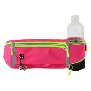 Unique Bargains Waist Pack Bag with Water Bottle Holder Rose Red 1 Pc - 1 of 4
