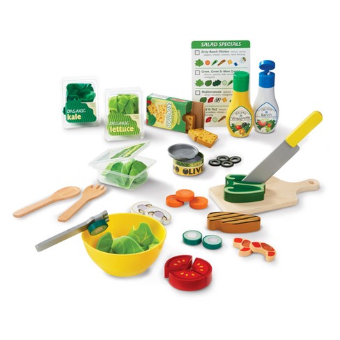 doug melissa play salad slice felt toss wooden 52pc target