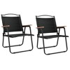 vidaXL Camping Chairs 2 pcs Black 21.3"x21.7"x30.7" Oxford Fabric - 2 of 4
