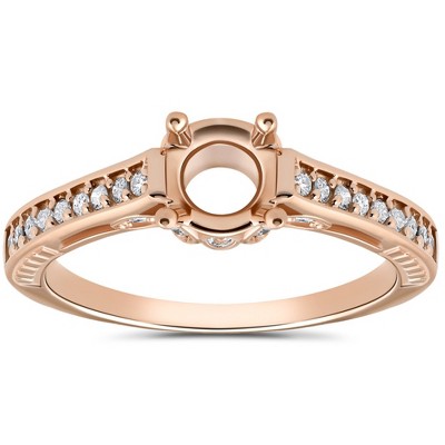 Pompeii3 1/5ct Diamond Rose Gold Engagement Ring Setting Vintage