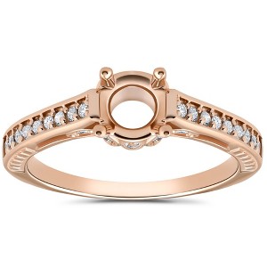 Pompeii3 1/5ct Diamond Rose Gold Engagement Ring Setting Vintage - 1 of 4