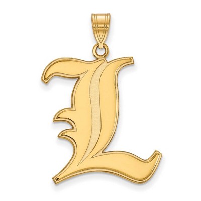 Black Bow Jewelry 10k Yellow Gold Louisville Cardinals NCAA Extra Large Pendant