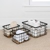 happimess Evvie Vintage Farmhouse Handmade Wire Metal Nesting Storage Baskets with Wood Base - 2 of 4
