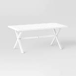 Seabury Steel 6 Person Rectangle Patio Dining Table, Outdoor Furniture - White - Threshold™