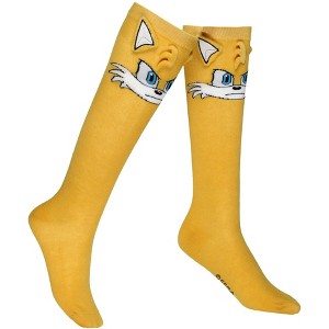 Sonic the Hedgehog Tails 3D Character Socks Women's Knee High Shoe Size 5-10 - 1 of 4