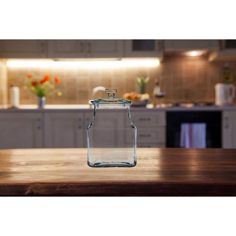 Amici Home Carlisle Glass Canister Square Jar, Food Safe, Airtight Lid with Handle and Plastic Gasket, For Kitchen & Pantry, 5 of 7