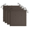 vidaXL Garden Chair Cushions 4 pcs Taupe 15.7"x15.7"x1.2" Oxford Fabric - 3 of 4