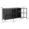 Heavy Duty Metal Sideboard Buffet Cabinet with Glass Doors, Adjustable Feet & Large Storage, Modern & Bedroom - 2 of 4