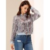 INSPIRE CHIC Women's Party Sequin Sparkle Long Sleeve Cropped Length Zipper Bomber Jacket - 2 of 4