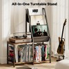 MOEPISY Record Player Stand with Vinyl Record Storage, 3-in-1 Record Cabinet & Turntable Stand, Fits 200 Albums - 2 of 4