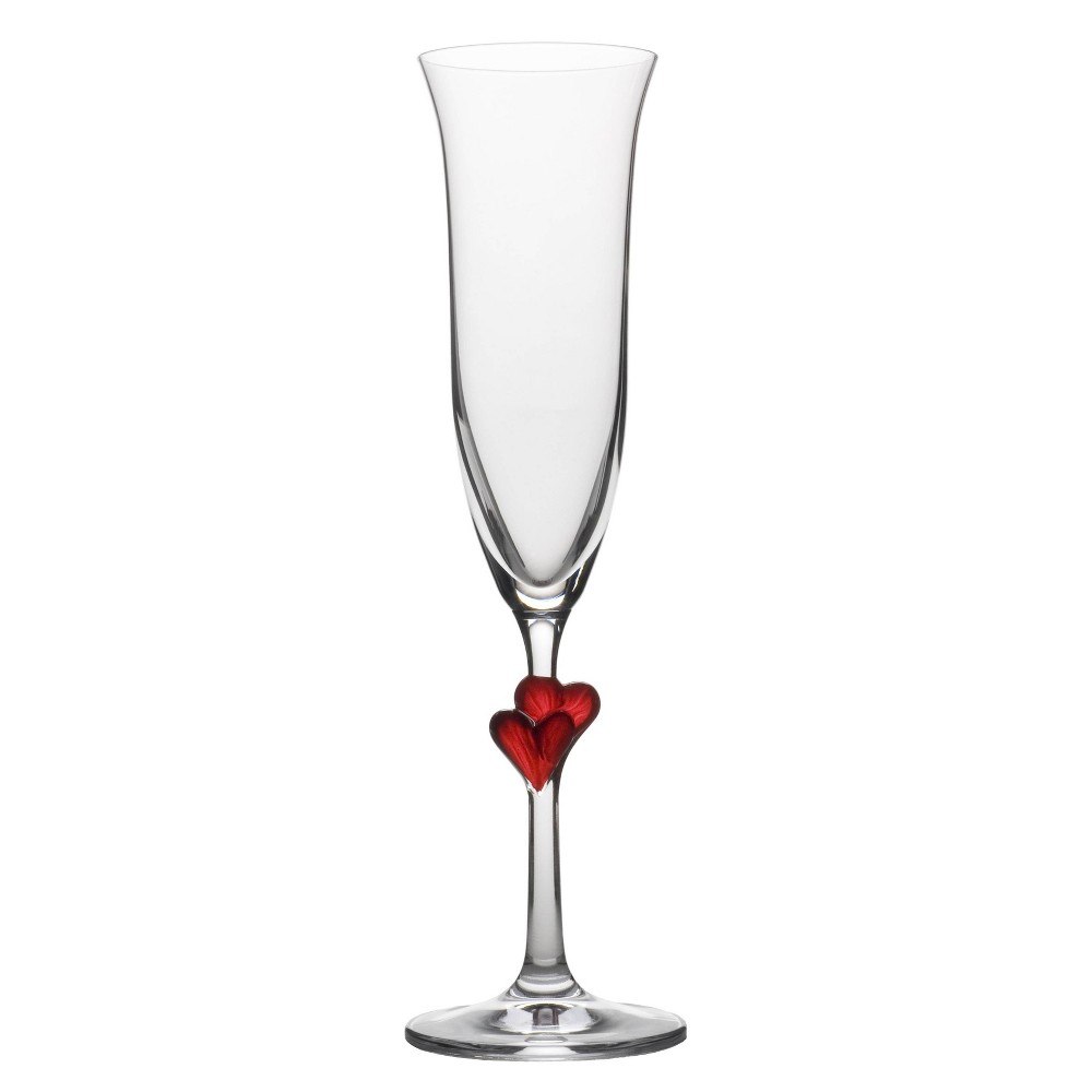 Photos - Glass 6.3oz 2pk  L'Amore Red Heart Flute Drinkware Set - Stolzle Lausitz