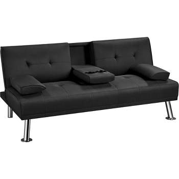 Yaheetech Fabric Futon Sofa Bed With