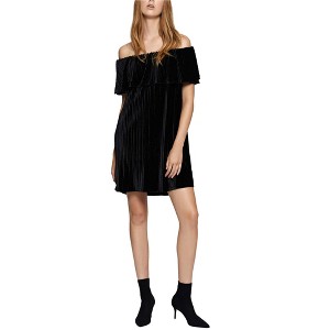 Sanctuary Clothing Womens Pleated Velvet Shift Dress - 1 of 1