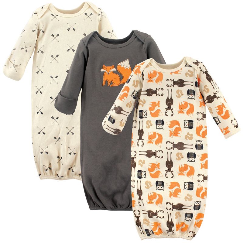 Hudson Baby Infant Boy Cotton Long-Sleeve Gowns 3pk, 1 of 4
