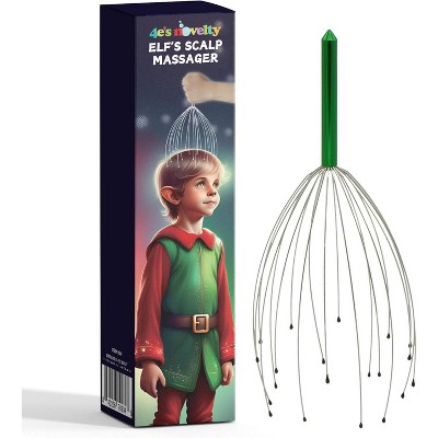 4E's Novelty Elf’s Scalp Massager Christmas Gift – Hair Scalp Massager, Head Scratcher for Women, Teens & Men, Stocking Stuffers, Festive Gift Idea