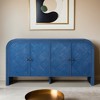 Luxury Multi-Functional MDF Sideboard– Handwoven Wood Slat Doors, Tiered Stepped Design & Premium Solid Wood Veneer - Leovsnove - 2 of 4