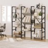 Triple Wide 4 Tier Book Shelf, Tall Bookshelf with Open Display Shelves, Industrial Large Bookshelves and Bookcases - 3 of 4