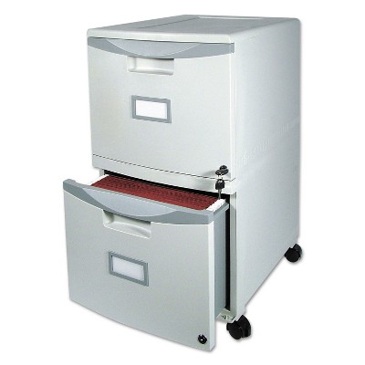 Storex Two-Drawer Mobile Filing Cabinet 14-3/4w x 18-1/4d x 26h Gray 61310B01C
