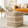 Livabliss Dayna 18"H x 18"W x 18"D Bohemian/Global Wheat Pouf - 2 of 2