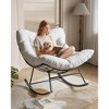Patio Rocking Chair Indoor and Outdoor, Metal Lounge Rocker with Thick 6'' Cushion,350 Lbs Capacity,Grey Cushion - 2 of 4