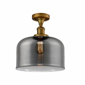 Bell - 1 Light Semi-Flush Mount In Industrial Style-12 Inches Tall and 12 Inches Wide - 1 of 1