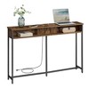 55.1" Skinny Console Table - Features Charging Station, Shelves. Ideal for Hallway, Behind Couch in Living Room - 2 of 4