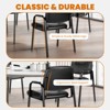 FONTOI PU Leather Conference Guest Chair with Cushioned Seat Padded Armrests Metal Frame for Office Reception or Meeting Room, Black, 22.2"*24"*32.6" - 3 of 4