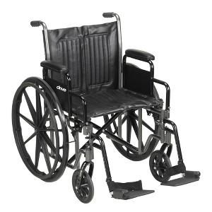 Drive Medical Silver Sport 2 Wheelchair with Detachable Desk Arms and Swing away Footrests - 20" Seat - 1 of 4