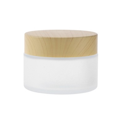 Unique Bargains Elegant Frosted Cream Glass Bottle for Bathroom 1 Pc