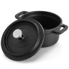 MegaChef Cast Iron 8 Ounce Mini Dutch Oven with Wood Tray - 3 of 4