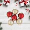 Northlight 6ct Red and Gold Snowflake Glass Ball Christmas Ornaments 2.5" - 2 of 4