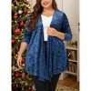 Agnes Orinda Women's Plus Size Elegant 3/4 Sleeve Star Print Shrug Cardigan - 2 of 4