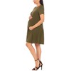 Women's Asymmetrical Waistline Maternity Dress -White Mark - 2 of 3