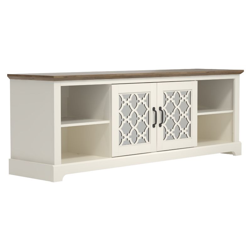 Galano Heron 68.2 in. 2 Door TV Stand Fits TV's up to 75 in. in Ivory with Knotty Oak, Black with Knotty Oak, 3 of 15