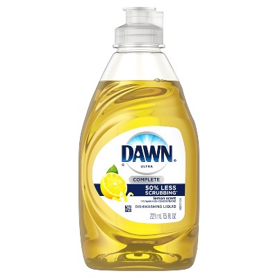 Dawn Ultra Complete Dishwashing Liquid Dish Soap, Lemon Scent, 7.5 fl oz