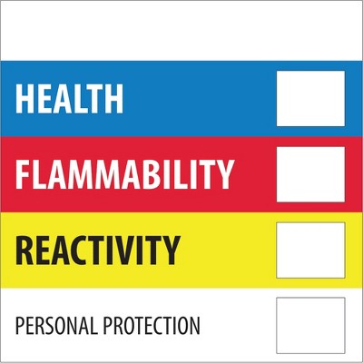 Tape Logic Labels "Health Flammability Reactivity" 4" x 4" Multiple 500/Roll DL1286