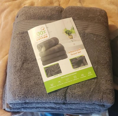 American Soft Linen Bekos 4 Pack Bath Towel Set, 100% Cotton Bath ...