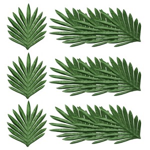 Unique Bargains Artificial Lifelike Home Decor Durable Palm Leaves 12 Pcs - 1 of 4
