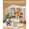 VEVOR Toy Storage Organizer, Wooden Kids Bookshelf with Storage, Toy Storage Cabinet with 4 Mobile Drawers, Kids Storage Organizer for Bedroom,White - 4 of 4