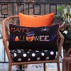 13"x24.5" Indoor Happy Halloween Black Rectangular Throw Pillow Cover - Pillow Perfect: Weather-Resistant, Woven Polyester, Zippered - 4 of 4