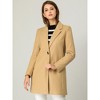 INSPIRE CHIC Women's Regular Fit Notched Lapel Long Sleeve Buttoned Classic Coat - 3 of 4