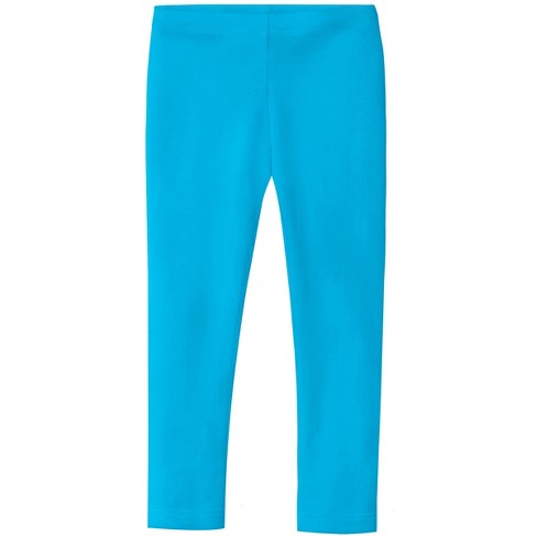 City Threads USA-Made Girls Soft 100% Cotton Solid Colored Leggings |  Turquoise - 16Y