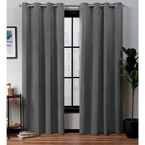 EXCLUSIVE HOME Academy Total Blackout Grommet Top Curtain Panel Pair - 1 of 2