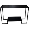 Kings Brand Furniture – Vidal Modern Metal/Wood Console Sofa Table with Storage Shelf, Black/Grey- Perfect for Entryways and Living Rooms - 4 of 4