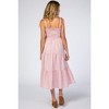 PinkBlush Pink Checkered Tiered Maternity Midi Dress - 3 of 4