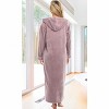 ADR Women's Zip Up Robe with Hood, Women's Long Zipper Robe, Warm Cozy Hooded Bathrobe - 3 of 3